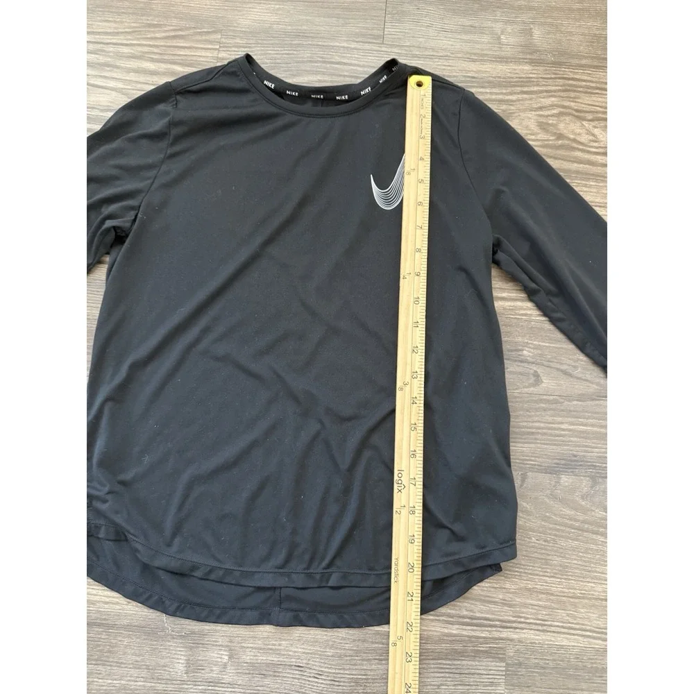 Unisex Youth‎ Nike Dry Fit Long Sleeve Shirt Loose Black Size XL 14-16 Swoosh